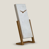 Moonstone White & Gold Table Clock