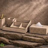 Aurum Beige & Gold Desk Set