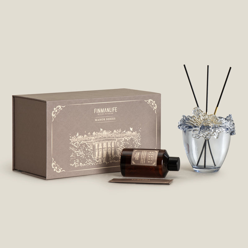 Buy Rosalie Blue Sculpted Glass Reed Diffuser Online – Address Home