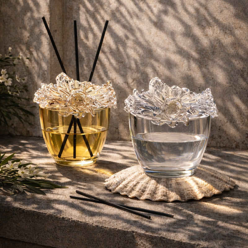 Buy Rosalie Blue Sculpted Glass Reed Diffuser Online – Address Home