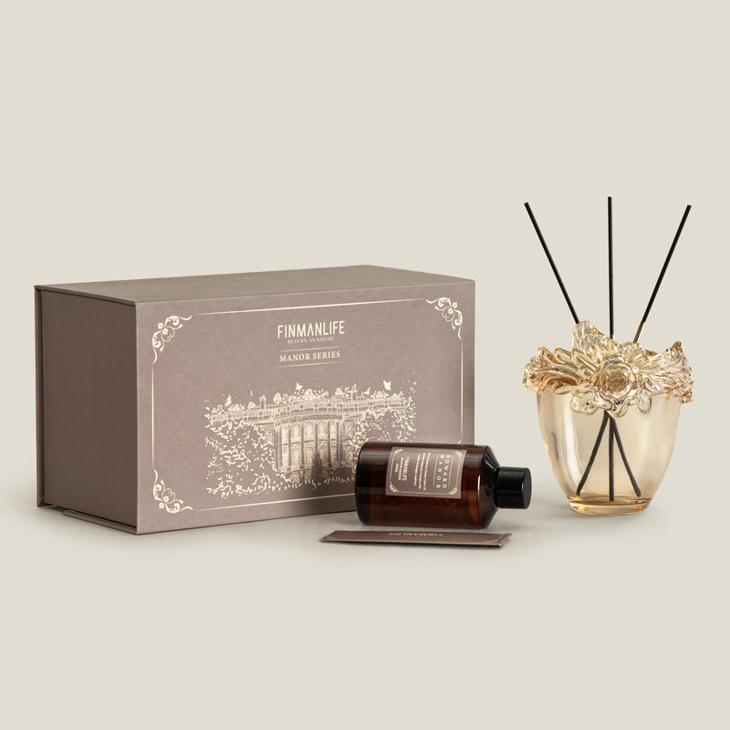 Buy Rosalie Amber Sculpted Glass Reed Diffuser Online – Address Home