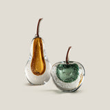 Mottle Green Glass Apple Decor