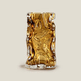 Froisse Amber Glass Vase