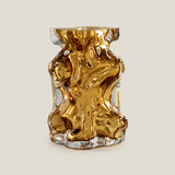 Froisse Amber Glass Vase