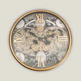 Chronicle Grey & Gold Clock Tables Set of 2