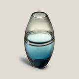 Lagoon Blue Grey Glass Vase