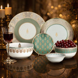 Miran Beige & Gold Porcelain Dinner Set