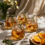 Botanic Blossom Yellow Glass Set of 4