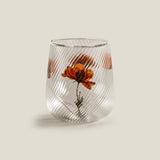 Botanic Blossom Orange Glass Set of 4