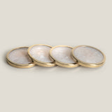Ambrocia Gold & Ivory Coaster Set of 4