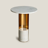 Auric White & Gold Side Table
