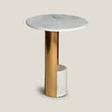 Auric White & Gold Side Table