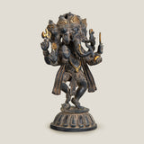 Lord Panchmukhi Ganesha Antique Grey Sculpture
