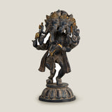 Lord Panchmukhi Ganesha Antique Grey Sculpture