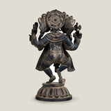 Lord Panchmukhi Ganesha Antique Grey Sculpture