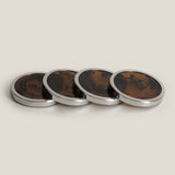 Aurelio Nickel & Brown Coaster Set of 4