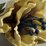 Marilyn Yellow & Blue Artificial Foam Flower