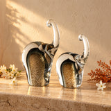 Aureole Tusker Grey & Gold Sculpture
