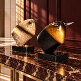 Colossus Beige & Black Bull Sculpture
