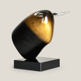 Colossus Gold & Black Bull Sculpture