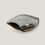Curvella Brown & Grey Glass Decor Platter