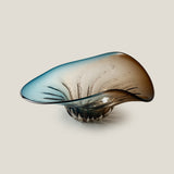 Arque Blue & Brown Glass Decor Platter