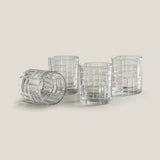 Gridia Clear Whiskey Glass - Set of 4