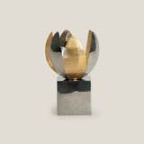 Noel Gold & Nickel Candle Holder Large