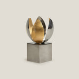Noel Gold & Nickel Candle Holder Large