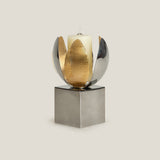Noel Gold & Nickel Candle Holder Large