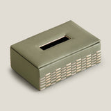 Aurea Green Woven Tissue Box