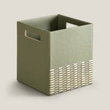 Aurea Green Woven Dustbin