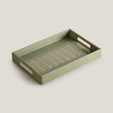 Aurea Green Woven Serving Tray