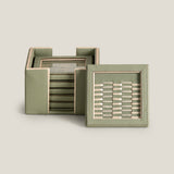 Aurea Green Woven Coaster Set