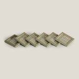 Aurea Green Woven Coaster Set