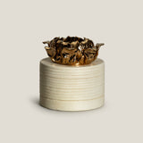 Stardust Blossom Off-White & Gold Vase