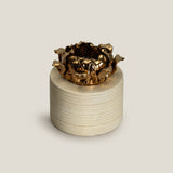 Stardust Blossom Off-White & Gold Vase