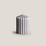Ribbed Cone Pillar Candle - Grey S