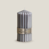 Ribbed Cone Pillar Candle - Grey L