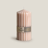 Ribbed Cone Pillar Candle - Beige L