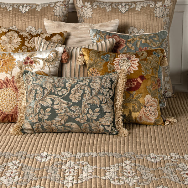 Eliana Dark Green Emb. Cushion Cover