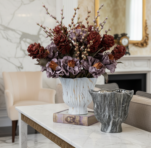 Marbella White & Gold Vase