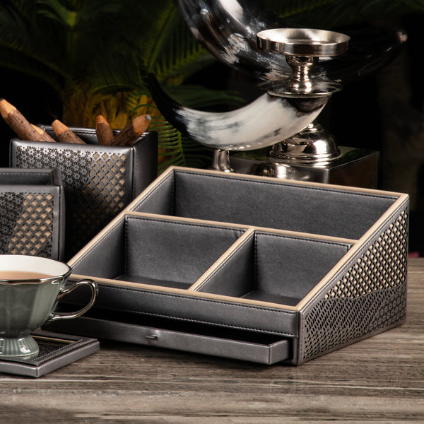 Lumina Beige & Grey Desk Set