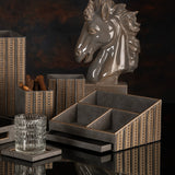 Lexus Grey & Dull Gold Desk Set