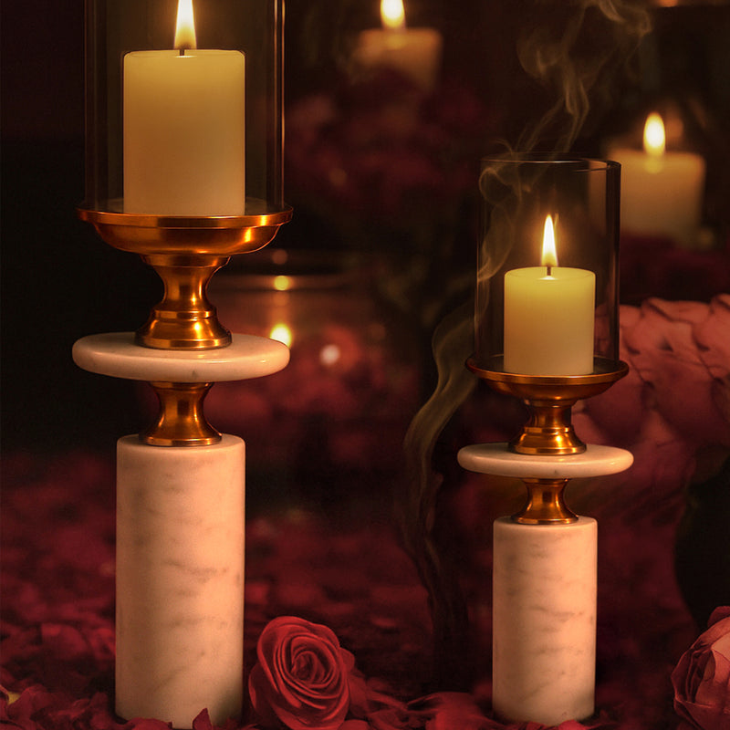 Tresor White & Gold Candle Holder S
