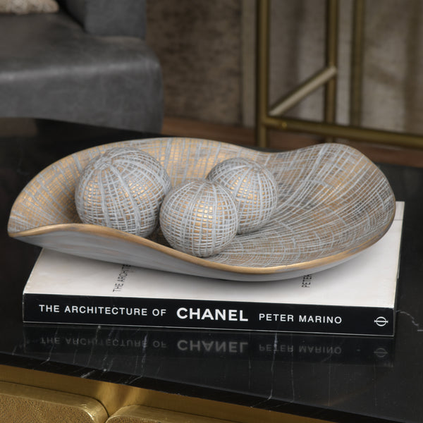 Woodline Grey & Gold Platter
