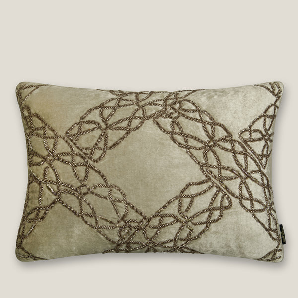 Crux Beige Velvet Cushion Cover