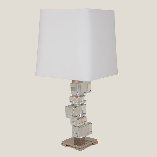 Pasos Crystal & Off-White Table Lamp