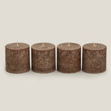Mottled Brown Box Candle Set Of 4