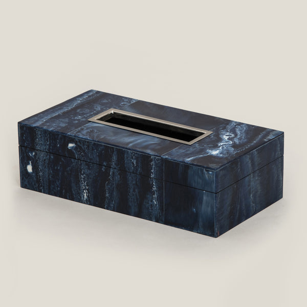 Azure Blue Resin Tissue Box